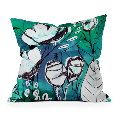 CayenaBlanca Abstract Garden Throw Pillow