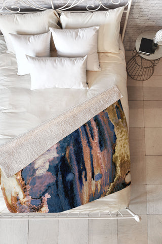 CayenaBlanca Azurite Fleece Throw Blanket