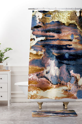 CayenaBlanca Azurite Shower Curtain And Mat