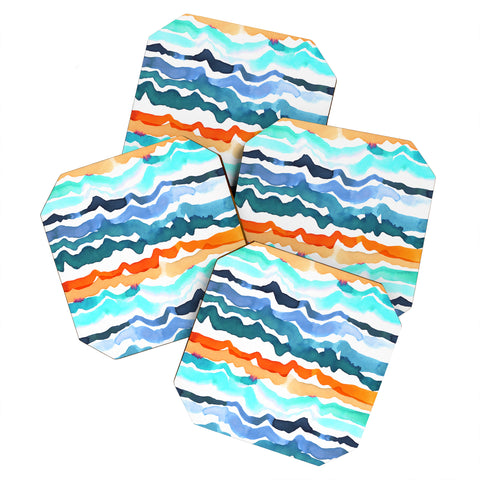 CayenaBlanca Beach Waves Coaster Set