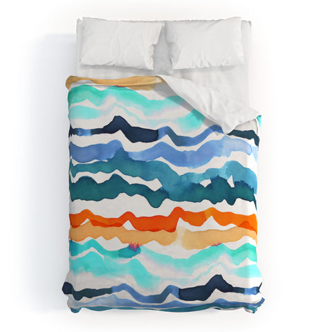 CayenaBlanca Beach Waves Duvet Cover