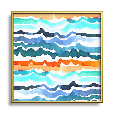 CayenaBlanca Beach Waves Metal Square Framed Art Print