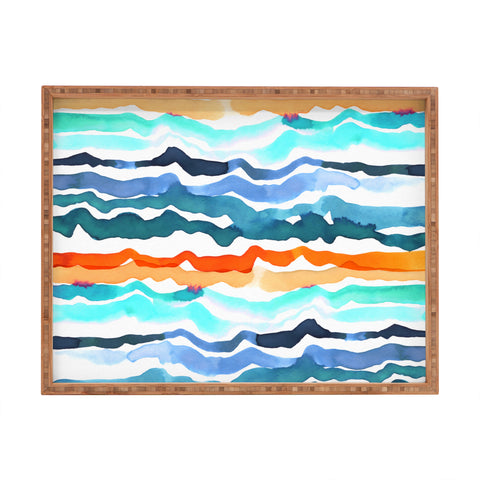 CayenaBlanca Beach Waves Rectangular Tray