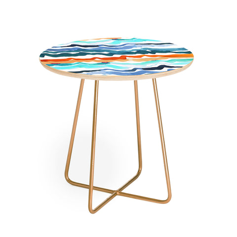 CayenaBlanca Beach Waves Round Side Table