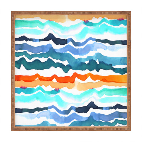 CayenaBlanca Beach Waves Square Tray