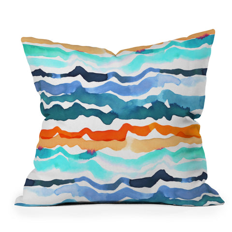 CayenaBlanca Beach Waves Throw Pillow