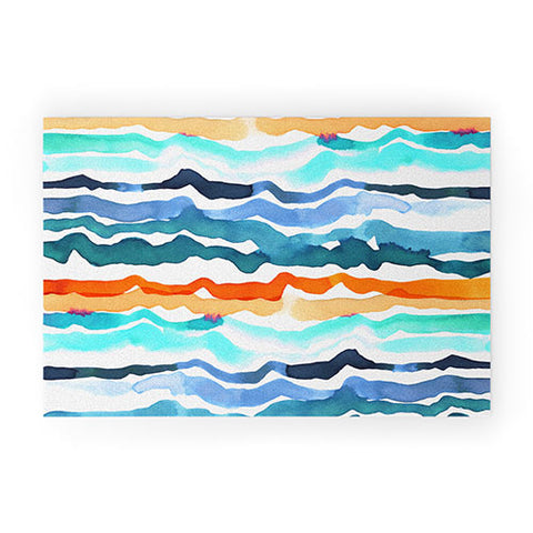 CayenaBlanca Beach Waves Welcome Mat