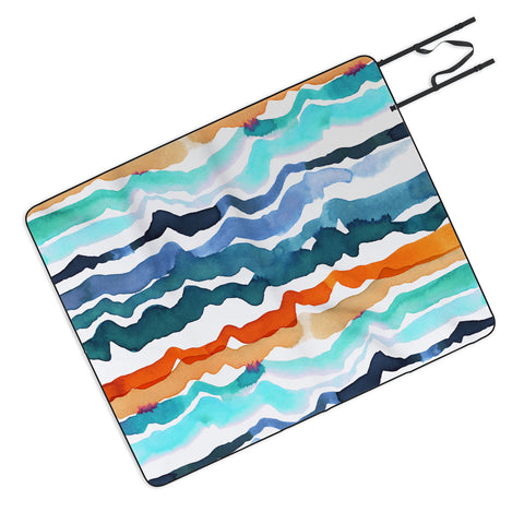 CayenaBlanca Beach Waves Picnic Blanket