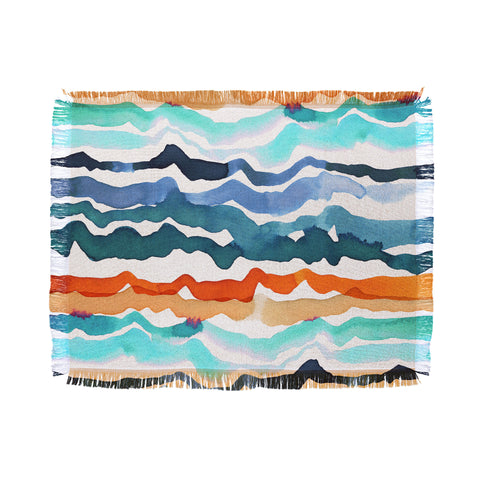 CayenaBlanca Beach Waves Throw Blanket