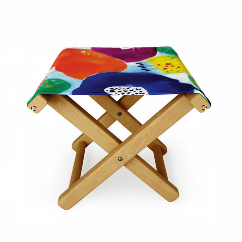 CayenaBlanca Big Flowers Folding Stool