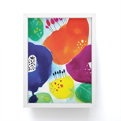 CayenaBlanca Big Flowers Framed Mini Art Print