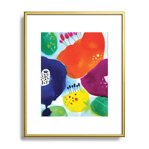 CayenaBlanca Big Flowers Metal Framed Art Print