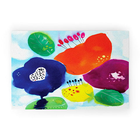 CayenaBlanca Big Flowers Welcome Mat