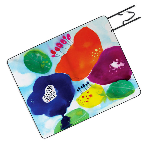 CayenaBlanca Big Flowers Picnic Blanket