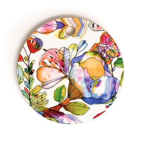 CayenaBlanca Blossom Pastel Cutting Board Round