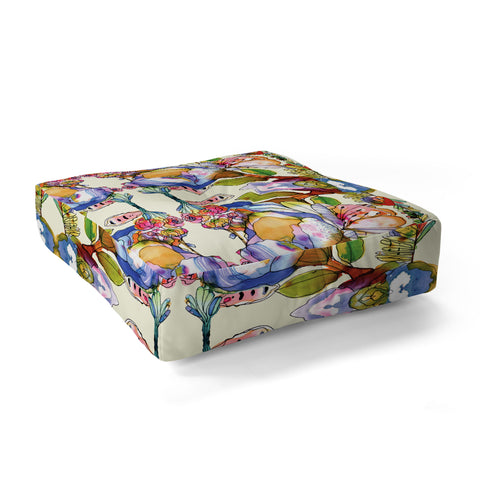 CayenaBlanca Blossom Pastel Floor Pillow Square