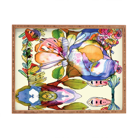 CayenaBlanca Blossom Pastel Rectangular Tray