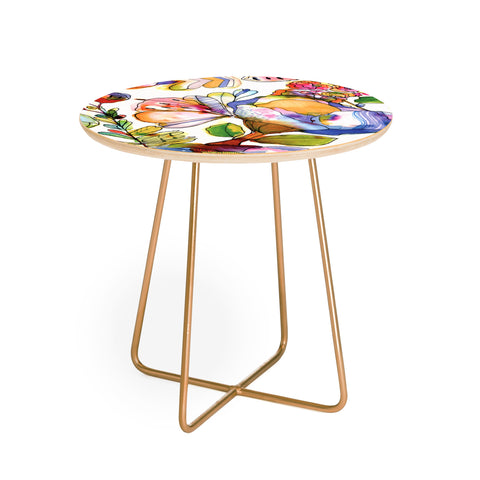 CayenaBlanca Blossom Pastel Round Side Table