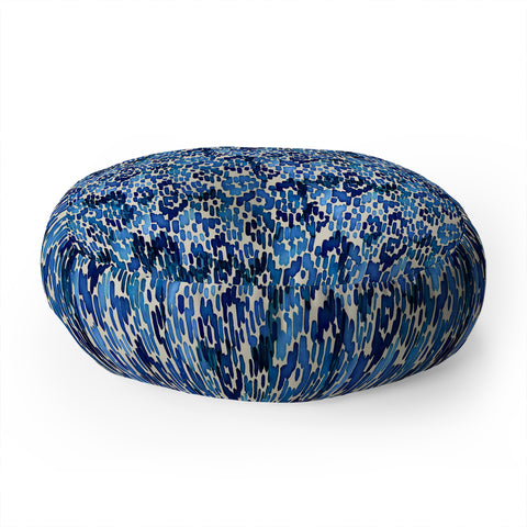 CayenaBlanca Blue Ikat Floor Pillow Round