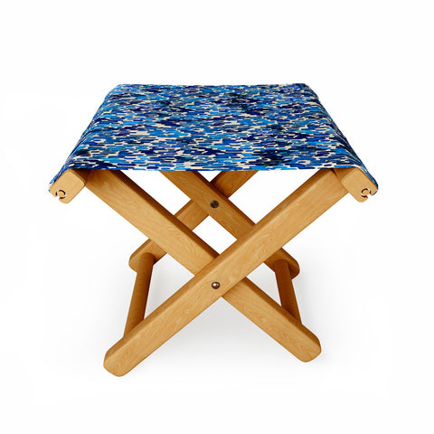 CayenaBlanca Blue Ikat Folding Stool