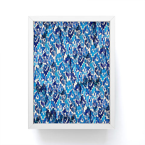 CayenaBlanca Blue Ikat Framed Mini Art Print
