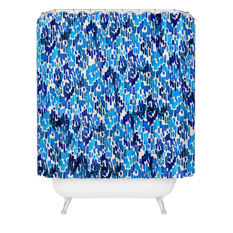 CayenaBlanca Blue Ikat Shower Curtain