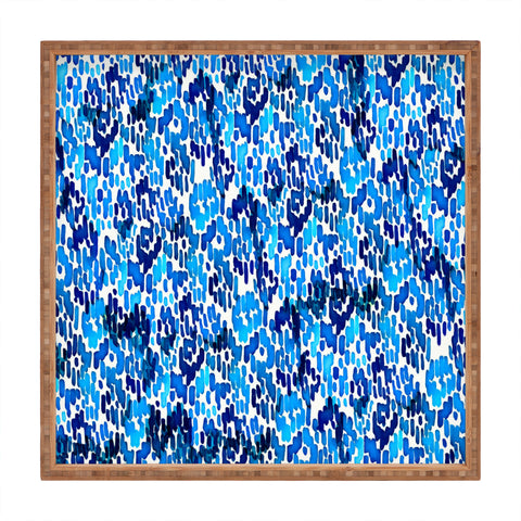 CayenaBlanca Blue Ikat Square Tray