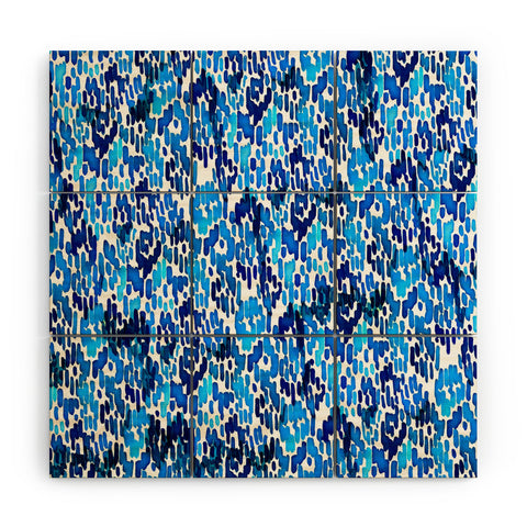 CayenaBlanca Blue Ikat Wood Wall Mural