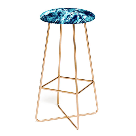 CayenaBlanca Blue Marble Bar Stool