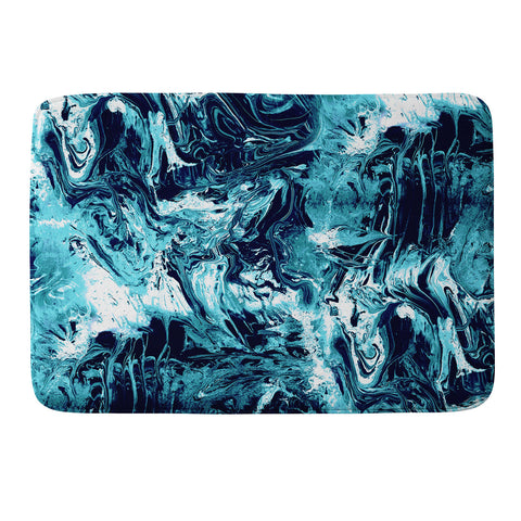 CayenaBlanca Blue Marble Memory Foam Bath Mat