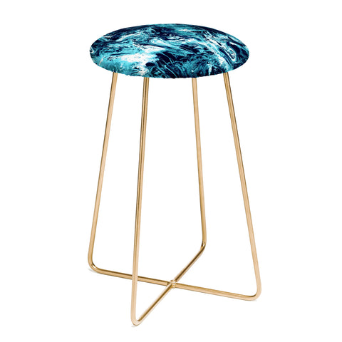 CayenaBlanca Blue Marble Counter Stool