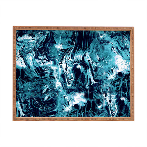 CayenaBlanca Blue Marble Rectangular Tray