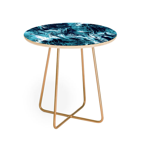 CayenaBlanca Blue Marble Round Side Table