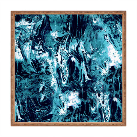 CayenaBlanca Blue Marble Square Tray