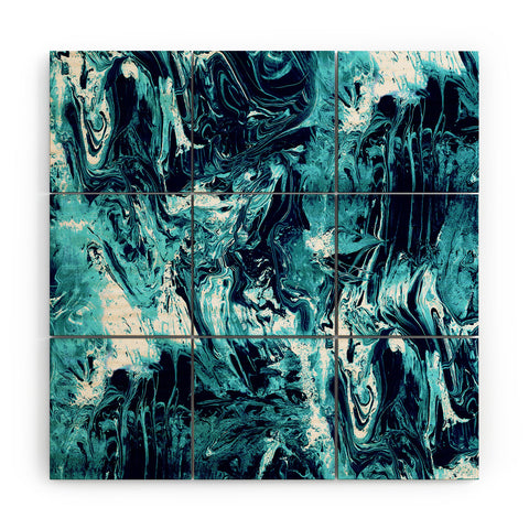 CayenaBlanca Blue Marble Wood Wall Mural