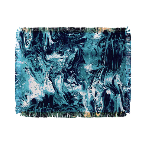 CayenaBlanca Blue Marble Throw Blanket