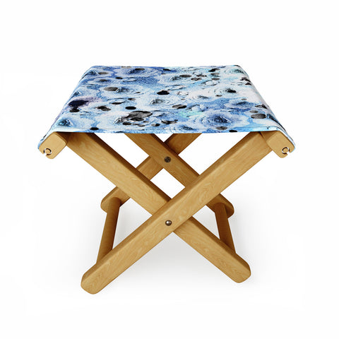 CayenaBlanca Blue Roses Folding Stool