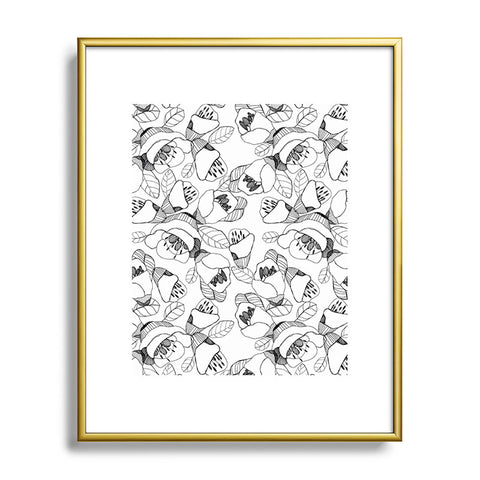 CayenaBlanca Bw Lines Metal Framed Art Print