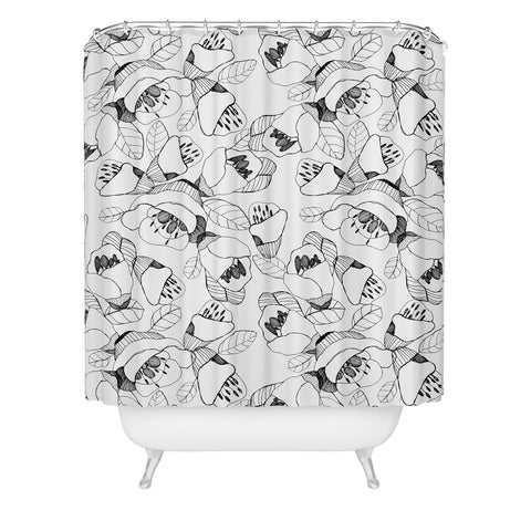 CayenaBlanca Bw Lines Shower Curtain