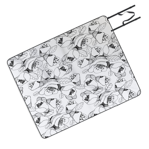 CayenaBlanca Bw Lines Picnic Blanket
