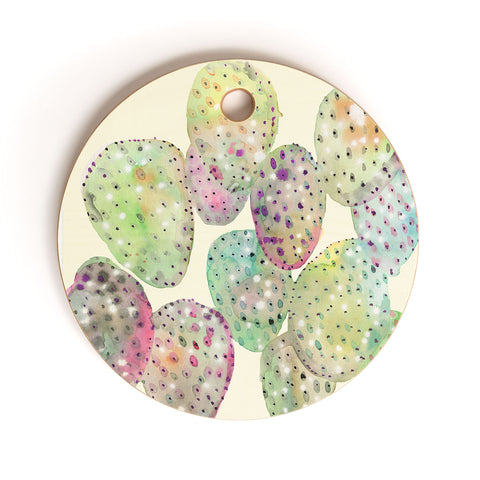 CayenaBlanca Cactus Drops Cutting Board Round