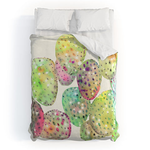 CayenaBlanca Cactus Drops Duvet Cover
