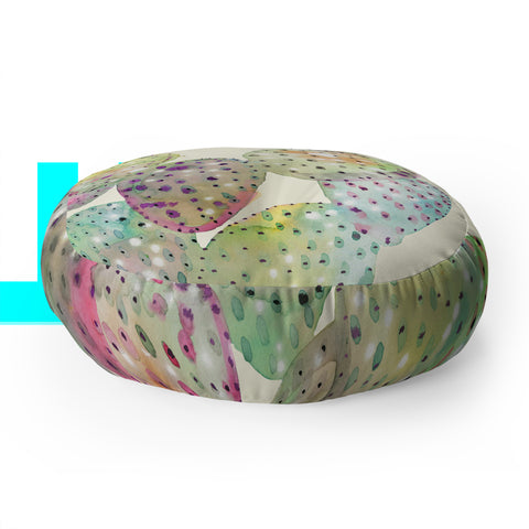 CayenaBlanca Cactus Drops Floor Pillow Round