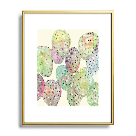 CayenaBlanca Cactus Drops Metal Framed Art Print