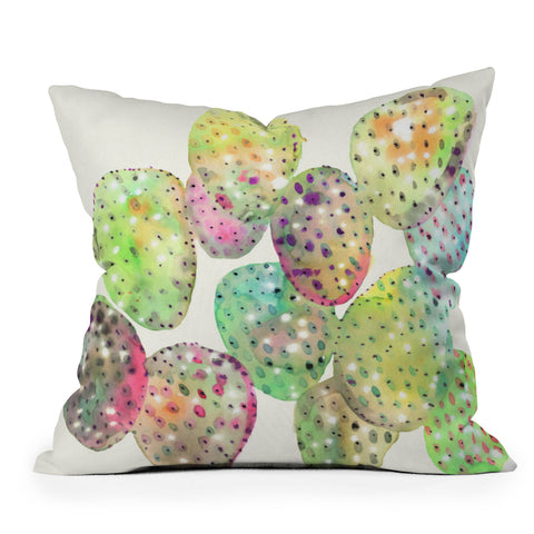 CayenaBlanca Cactus Drops Throw Pillow