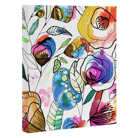 CayenaBlanca Coloured Flowers Art Canvas