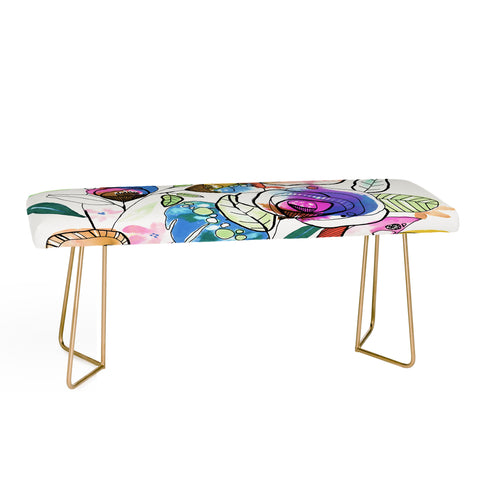 CayenaBlanca Coloured Flowers Bench