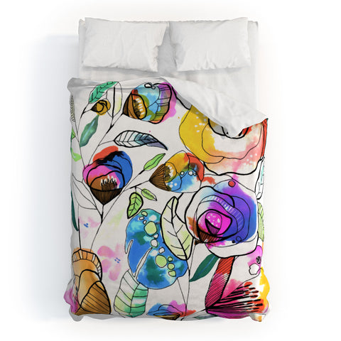 CayenaBlanca Coloured Flowers Duvet Cover