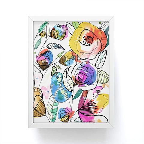CayenaBlanca Coloured Flowers Framed Mini Art Print