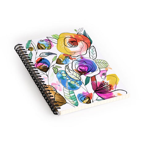 CayenaBlanca Coloured Flowers Spiral Notebook